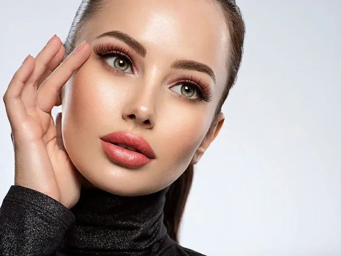 Elegant facial features and balanced proportion